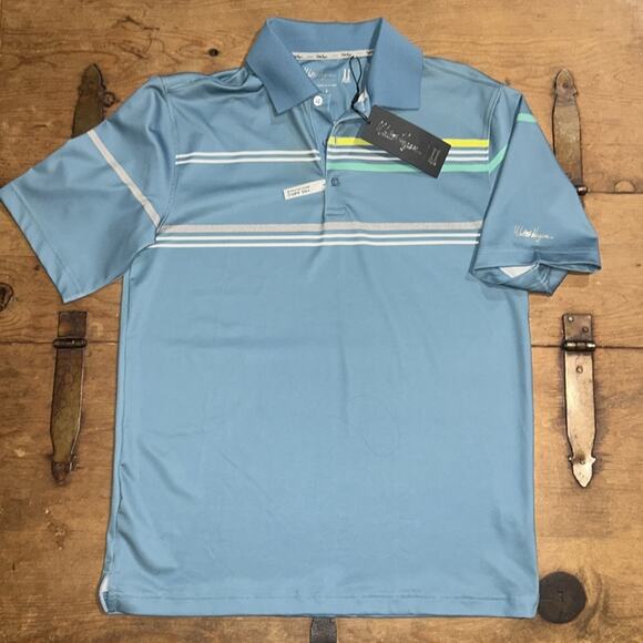 Mens Walter Hagan Blue Polo w/Stripes Size Small - Picture 6 of 7